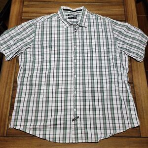 Ecko Unltd Full Button SS Green and White - Size 3XL